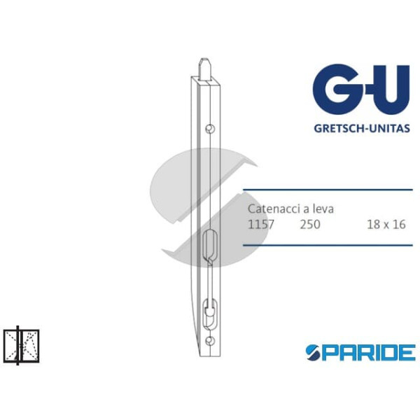 CATENACCIO A LEVA L 250 MM A-01157-00-0-1 GU