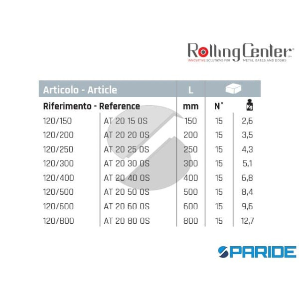 CATENACCIO A SALDARE 120 150 LEGGERO ROLLING  CENTER