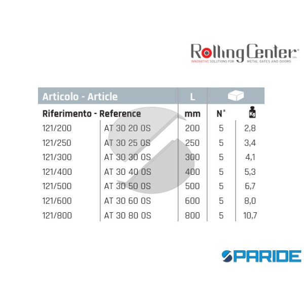 CATENACCIO A SALDARE 121 300 PESANTE ROLLING CENTER