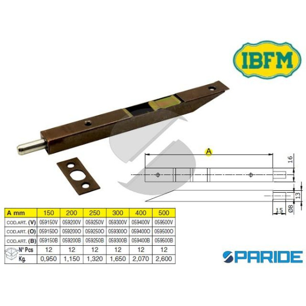 CATENACCIO A SCIVOLO 150 MM BRONZATO 59 IBFM