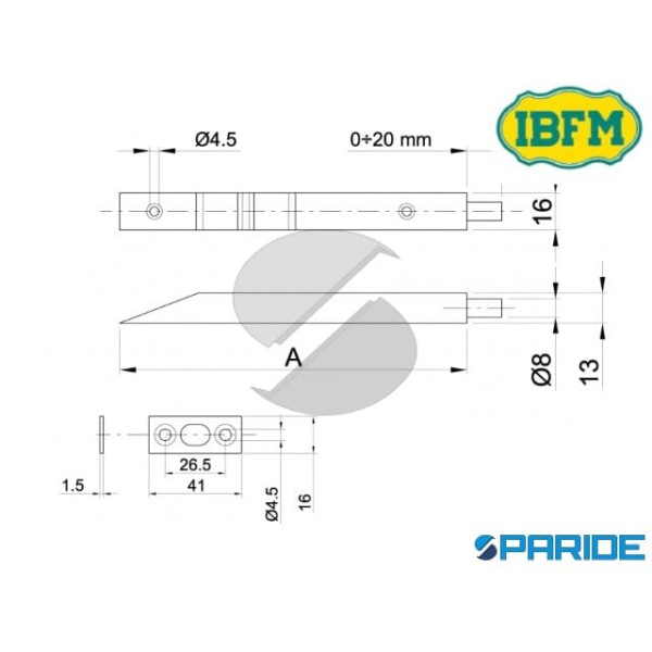 CATENACCIO A SCIVOLO 150 MM BRONZATO 59 IBFM