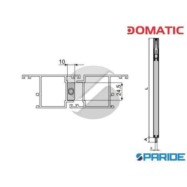 CATENACCIO AD APPOGGIO 450 MM C3716 G5 TIZIANO GRIGIO ALLUMINIO DOMATIC