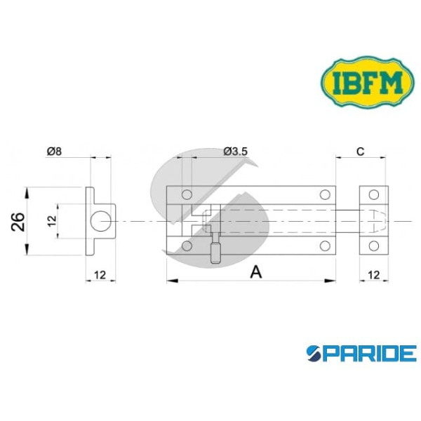 CATENACCIO ALLUMINIO 150 MM 26 BIANCO TIPO STRETTO IBFM