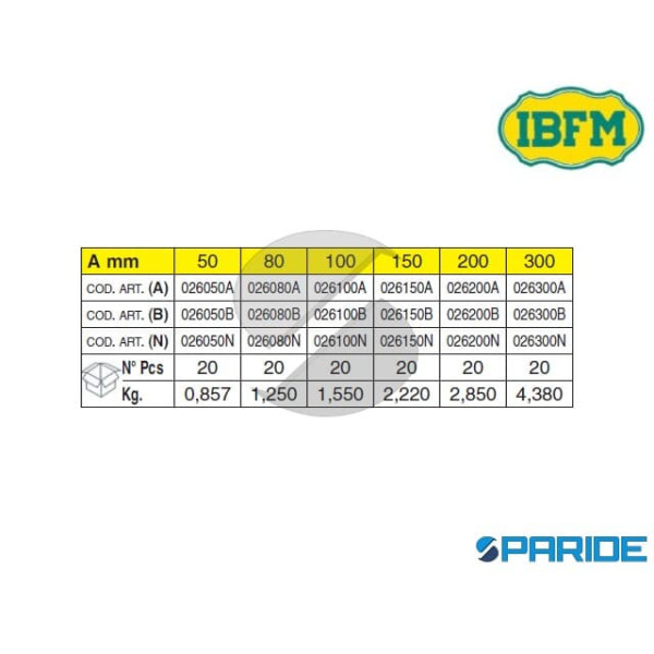 CATENACCIO ALLUMINIO 150 MM 26 BIANCO TIPO STRETTO IBFM