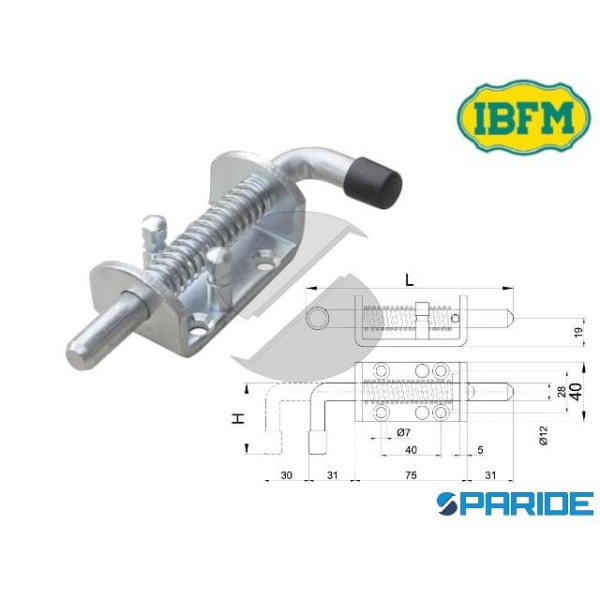 CATENACCIO CON MOLLA 135 MM PER LEGNO 57 IBFM