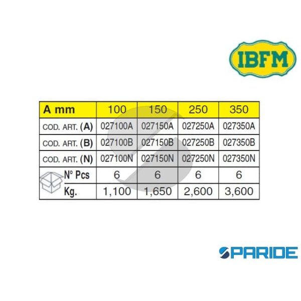 CATENACCIO IN ALLUMINIO 150 MM 27 ARGENTO LARGO IBFM