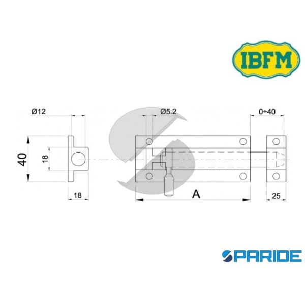CATENACCIO IN ALLUMINIO 250 MM 27 BIANCO LARGO IBFM