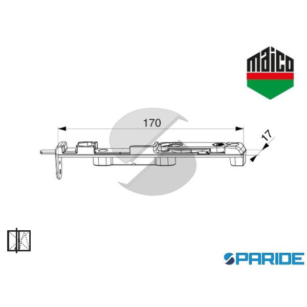 CATENACCIO INFERIORE DESTRO 218732 MAICO MM CON BILANCIERE PER CAVA FERRAMENTA