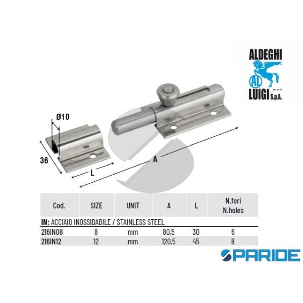 CATENACCIO LEGGERO INOX 216IN08 CM 8 ALDEGHI