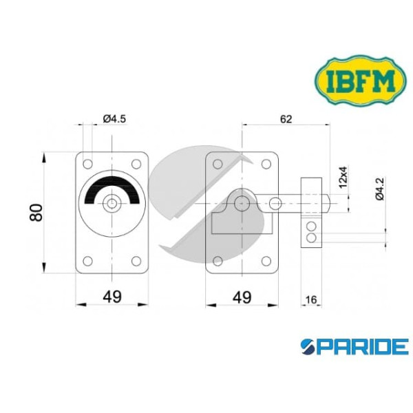 CATENACCIO LIBERO OCCUPATO CON CHIAVE NICHELATO 37 IBFM