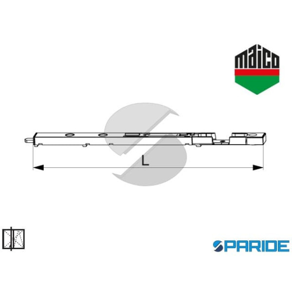 CATENACCIO PER PORTONCINO SX ARIA 12 7\8\4 L 255 MM 59428 MAICO