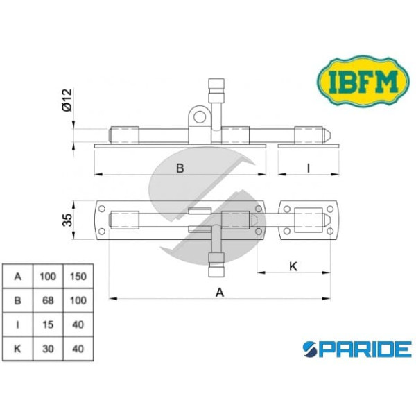 CATENACCIO PORTALUCCHETTO 100 MM 62\I INOX IBFM