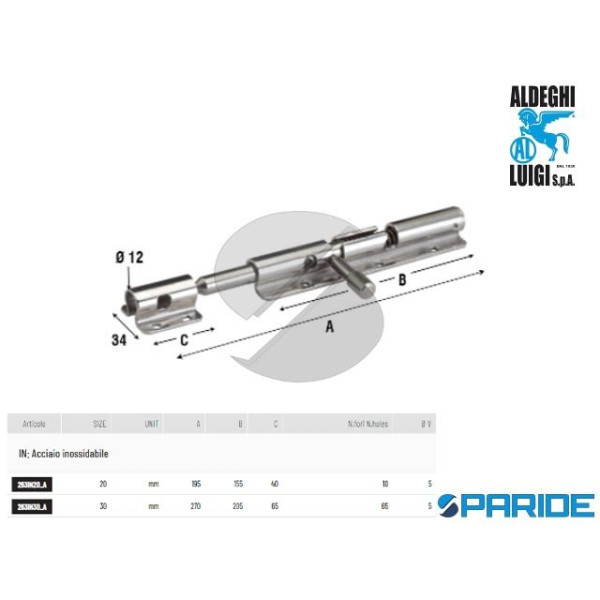 CATENACCIO PORTALUCCHETTO CM 20 INOX 263IN20A ALDE...