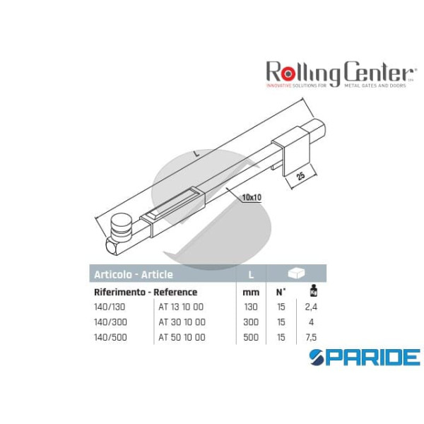 CATENACCIO QUADRO 140 300 A SALDARE LEGGERO ROLLING CENTER