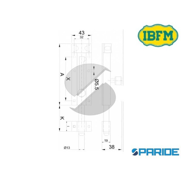 CATENACCIO TONDO 22V PESANTE CON PORTALUCCHETO IBFM