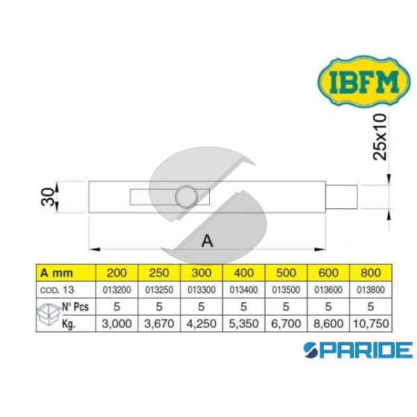 CATENACCIO VERTICALE 13 300 DA SALDARE PESANTE IBFM