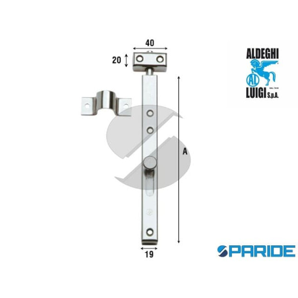 CATENACCIO VERTICALE 300 MM INOX 231IN30 ALDEGHI
