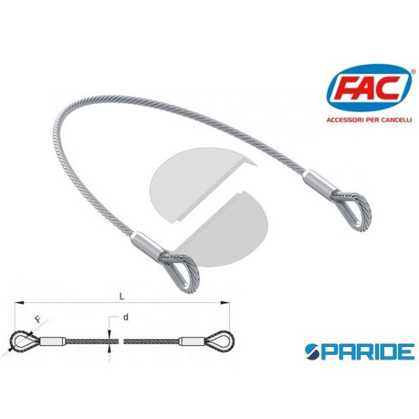 CAVO ANTICADUTA L 500 MM D 5 MM VC9101500 FAC PER ...