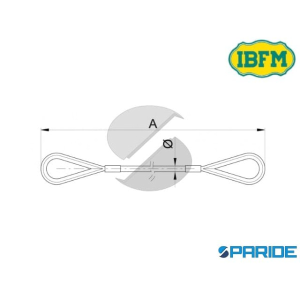 CAVO SICUREZZA ANTICADUTA PER CANCELLO L 700 MM 540 IBFM ZINCATO