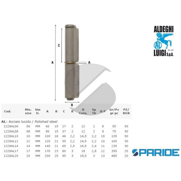 CERNIERA 10 CM 1228AL10 A SALDARE CON 2 ALI ALDEGH...