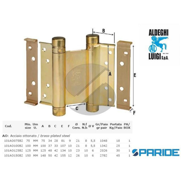 CERNIERA 37 100 A MOLLE TIPO BOMMER 101B2 AD AZION...