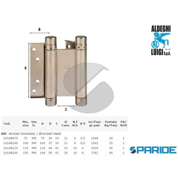 CERNIERA 48 125 BOMMER 101 AD AZIONE DOPPIA BRONZA...