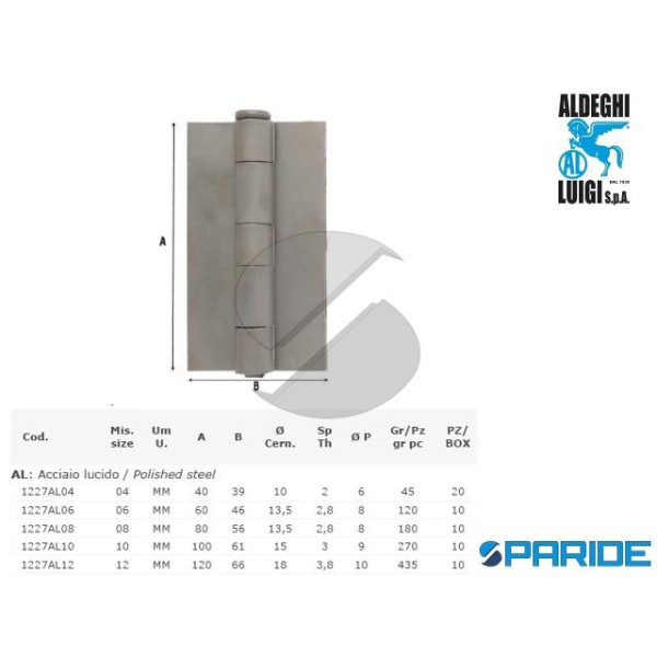 CERNIERA 6 CM 1227AL06 SENZA FORI CON ALI PER SERR...