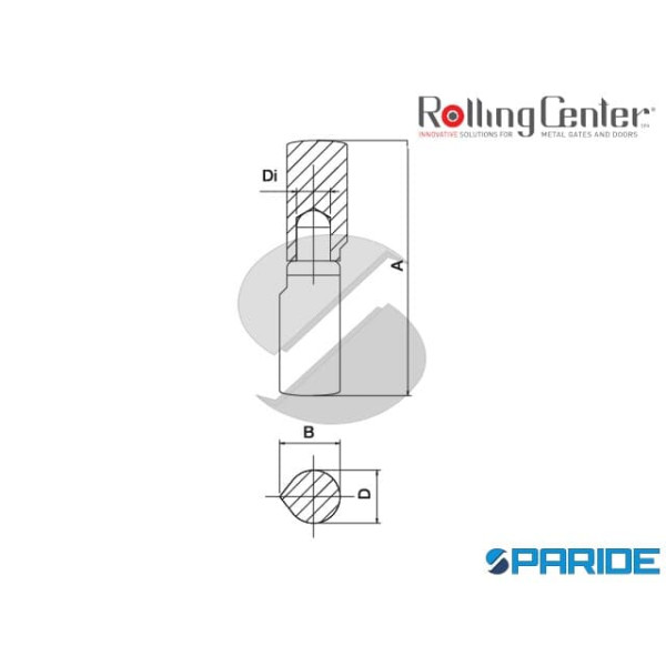 CERNIERA A GOCCIA 155 140 CON PERNO ZINCATO ROLLING CENTER
