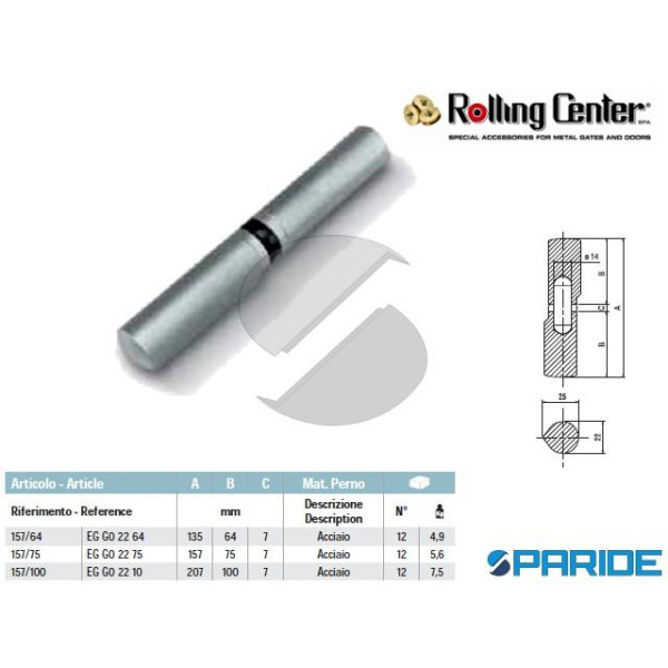 CERNIERA A GOCCIA 157 100 CON CUSCINETTO ROLLING C...