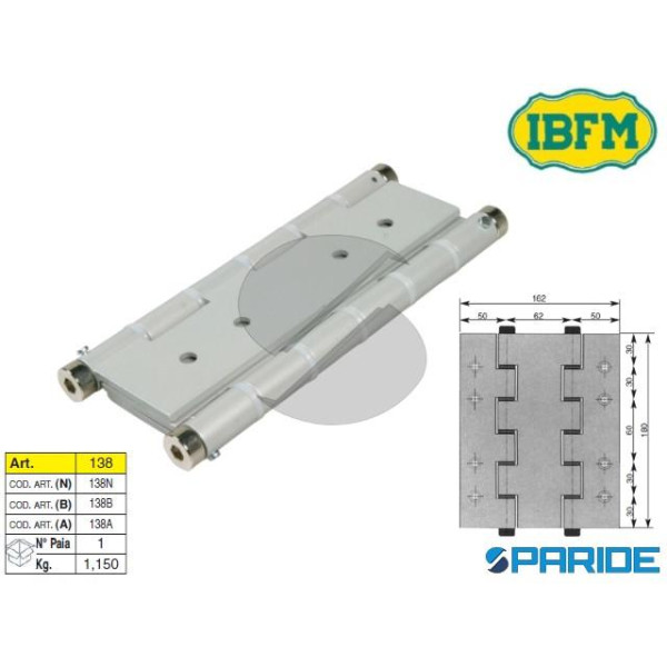 CERNIERA A MOLLA 138A DOPPIA AZIONE ALLUMINIO IBFM