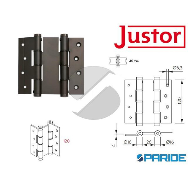 CERNIERA A MOLLA DOPPIA AZIONE DA 120 NERA JUSTOR 5414 09