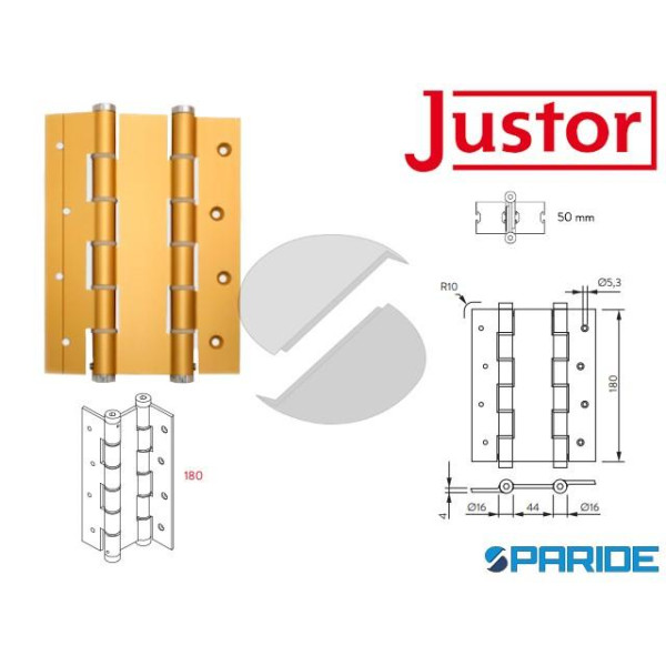 CERNIERA A MOLLA DOPPIA AZIONE DA 180 A R ORO JUSTOR 5934 22