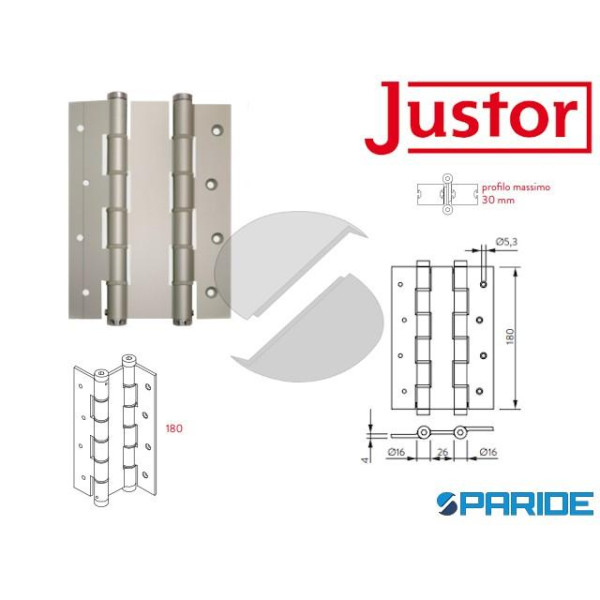 CERNIERA A MOLLA DOPPIA AZIONE DA 180 E ARGENTO JUSTOR 5904 01