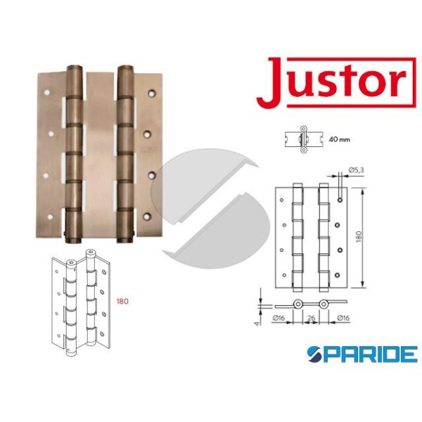 CERNIERA A MOLLA DOPPIA AZIONE DA 180 INOX 316 JUS...