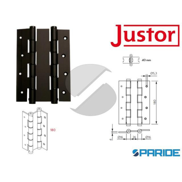 CERNIERA A MOLLA DOPPIA AZIONE DA 180 NERA JUSTOR 5914 09