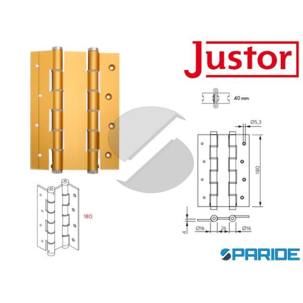 CERNIERA A MOLLA DOPPIA AZIONE DA 180 ORO JUSTOR 5...