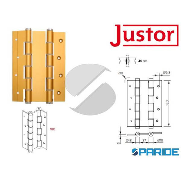 CERNIERA A MOLLA DOPPIA AZIONE DA 180 R ORO JUSTOR...