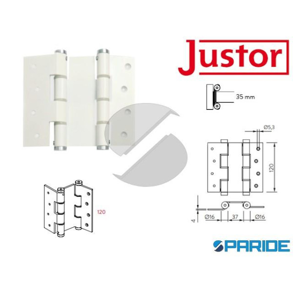 CERNIERA A MOLLA DOPPIA AZIONE DAW 120 MURO BIANCA JUSTOR 6414 06