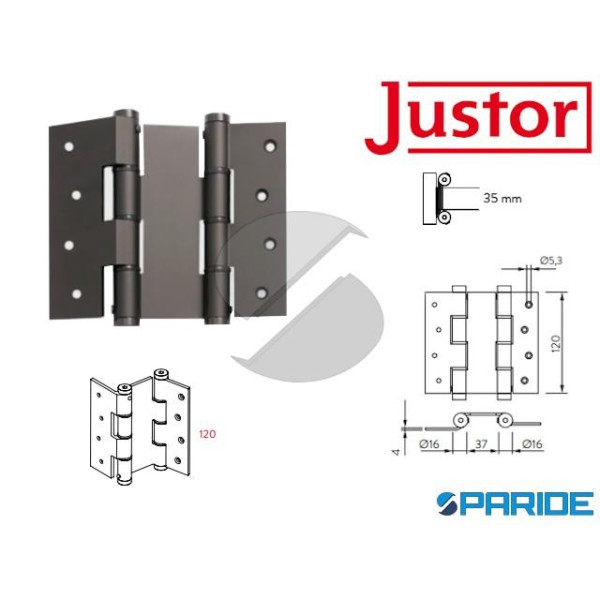CERNIERA A MOLLA DOPPIA AZIONE DAW 120 MURO NERA JUSTOR 6414 09