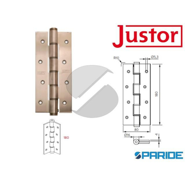 CERNIERA A MOLLA SEMPLICE AZIONE SA 180 R INOX JUS...