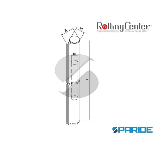 CERNIERA A SALDARE 100 MM INOX 134I CON PERNO FISSO ROLLING CENTER