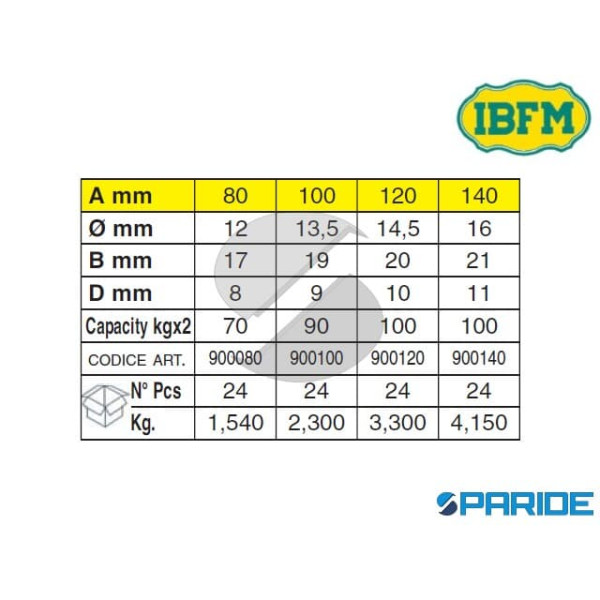 CERNIERA A SALDARE 100 MM INOX 900 CON PERNO FISSO IBFM 900140