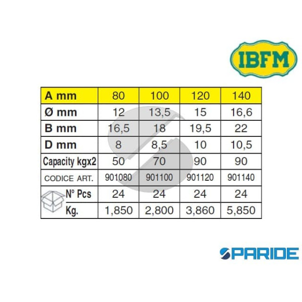 CERNIERA A SALDARE 100 MM INOX 901 CON PERNO SFILABILE IBFM 901100
