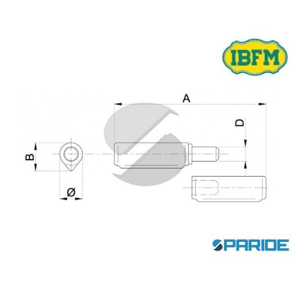 CERNIERA A SALDARE 120 MM 414 O CON PERNO FISSO E COSTA IBFM 414120O