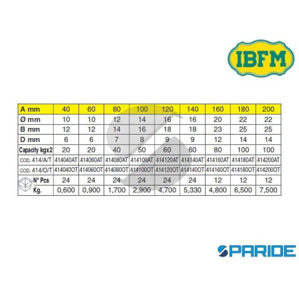 CERNIERA A SALDARE 120 MM 414 OT FINALE TONDO E COSTA IBFM 414120OT