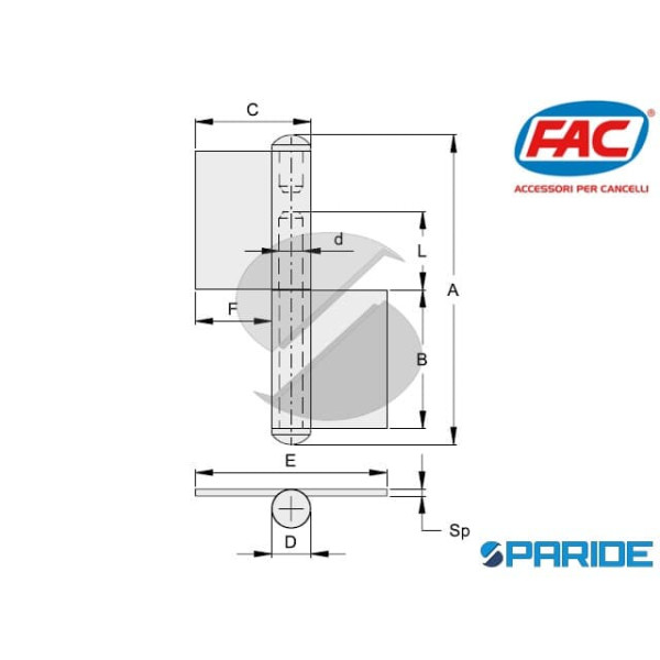 CERNIERA A SALDARE 140 MM SX 2 ALI VL421014SL FAC