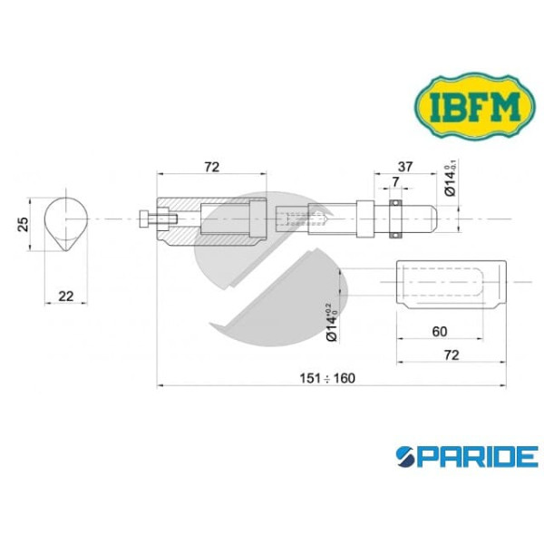 CERNIERA A SALDARE 150 MM 415 R REGOLABILE IBFM A GOCCIA 415R
