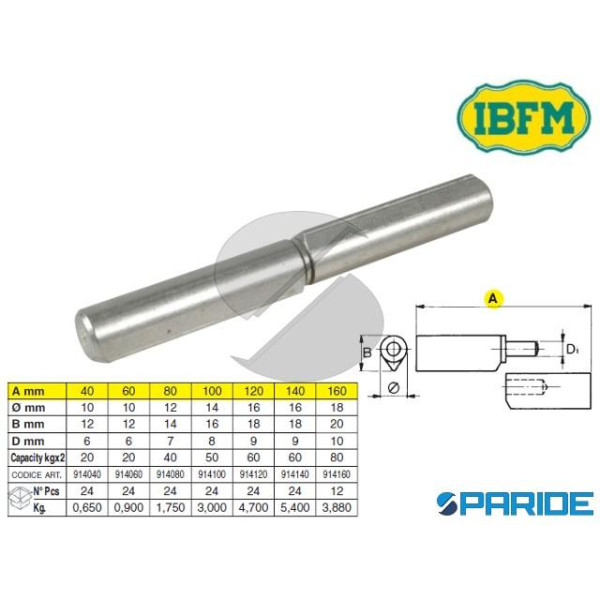 CERNIERA A SALDARE 160 MM INOX 914 CON PERNO FISSO...