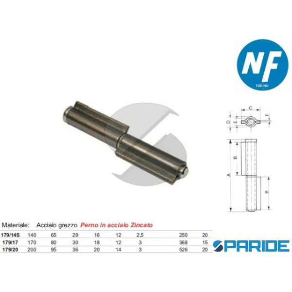 CERNIERA A SALDARE 170 MM 179 17 GREZZO CON 2 ALI ...