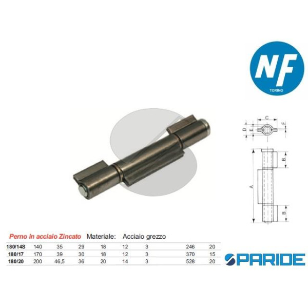 CERNIERA A SALDARE 170 MM 180 17 GREZZO CON 3 ALI ...